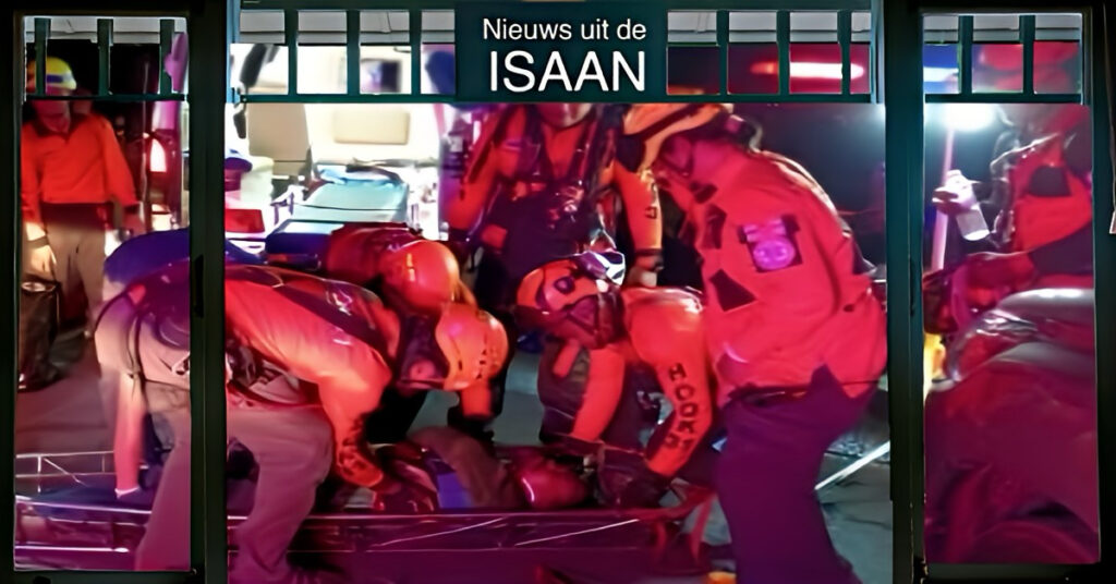 Thaise man valt tijdens het foerageren in een ravijn in het in Noordoost-Thailand gelegen Chaiyaphum