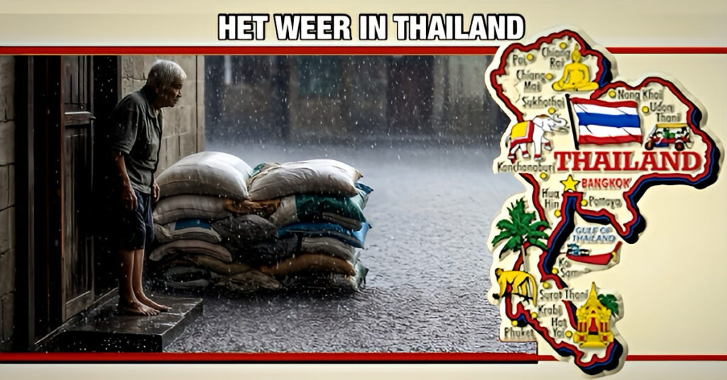 Meteorologisch Instituut van Thailand waarschuwt voor een tropisch lagedrukgebied dat in de komende dagen voor overstromingen zal zorgen