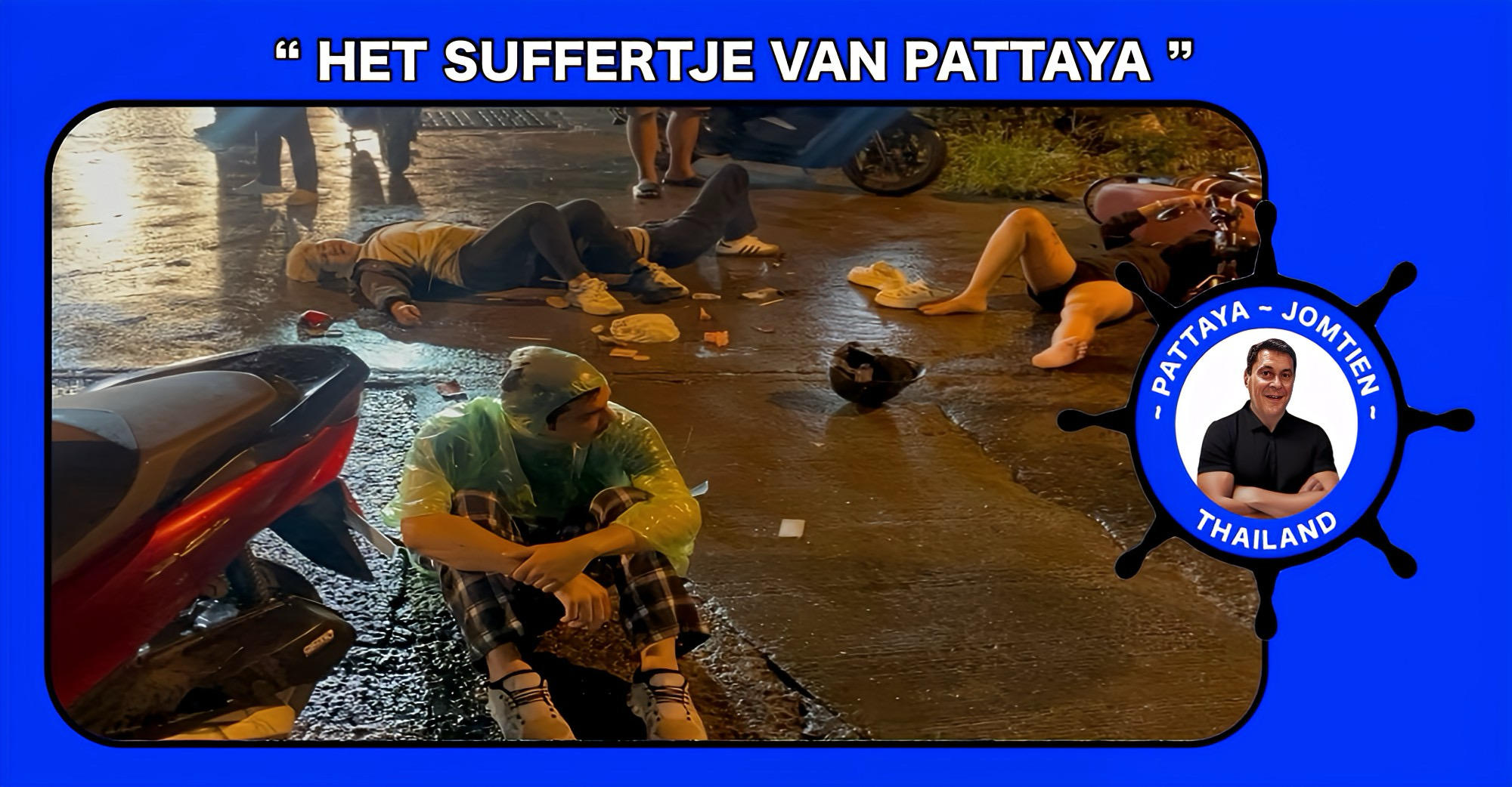 Meerdere gewonden bij motorongeluk bij de spoorlijn Soi Noen Plub Wan in Pattaya
