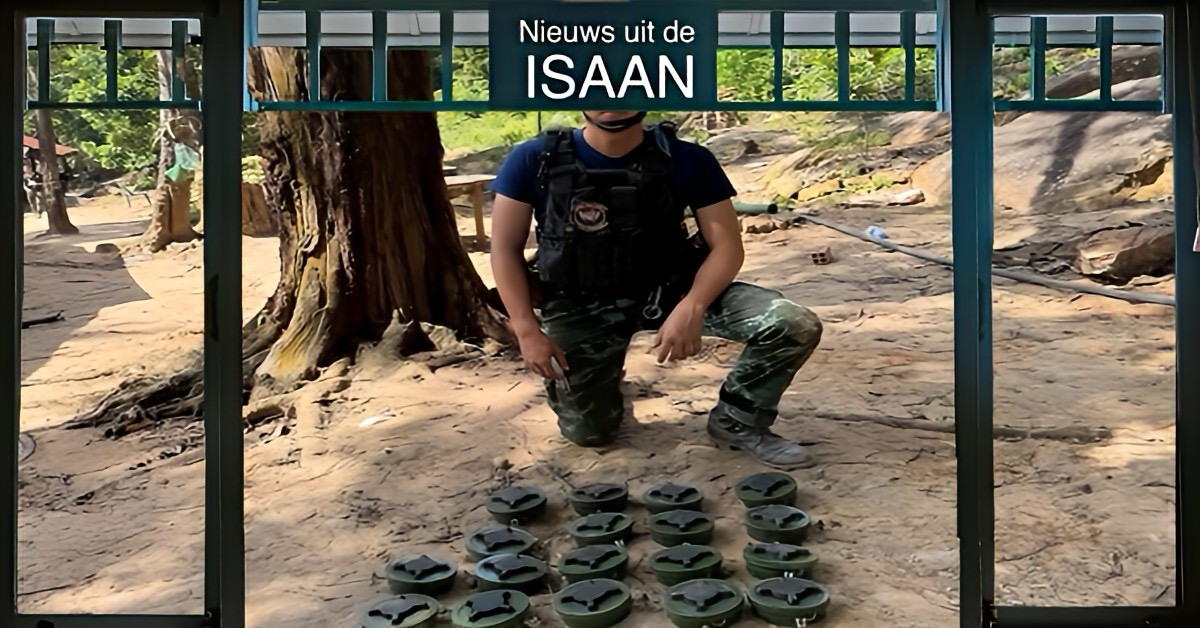 Drie Thaise soldaten zijn in Noordoost-Thailand, nabij de Cambodjaanse grens, gewond geraakt als gevolg van een grondmijn