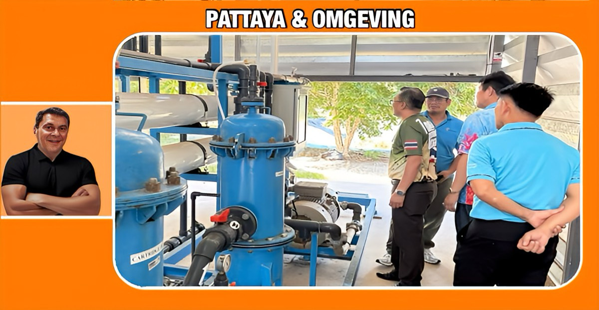 Gemeente Pattaya houdt toezicht op de bouw van een paviljoen en watervoorziening op Koh Larn