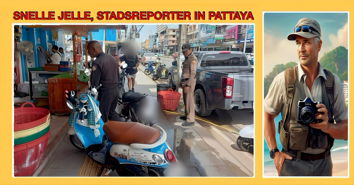 Tessakit politie van Pattaya verwijdert obstakels van de trottoirs in Jomtien