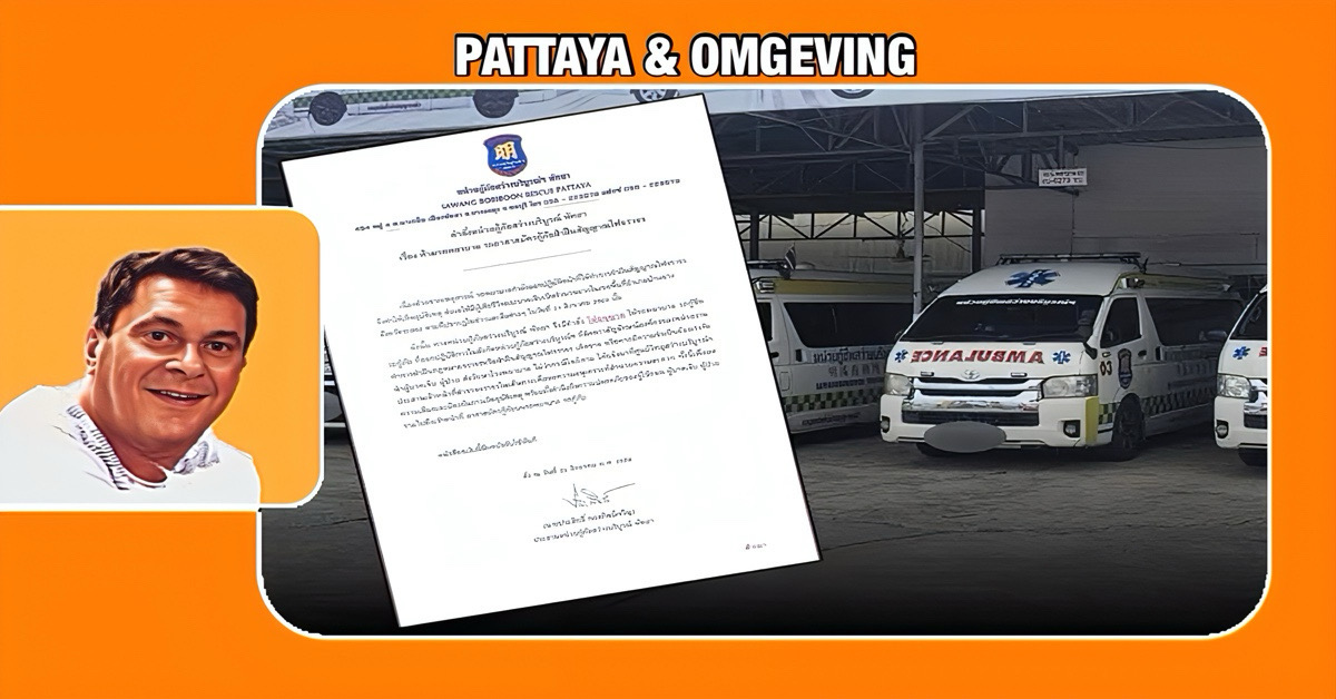 Pattaya verbiedt ambulances met onmiddellijke ingang om door rood licht te rijden