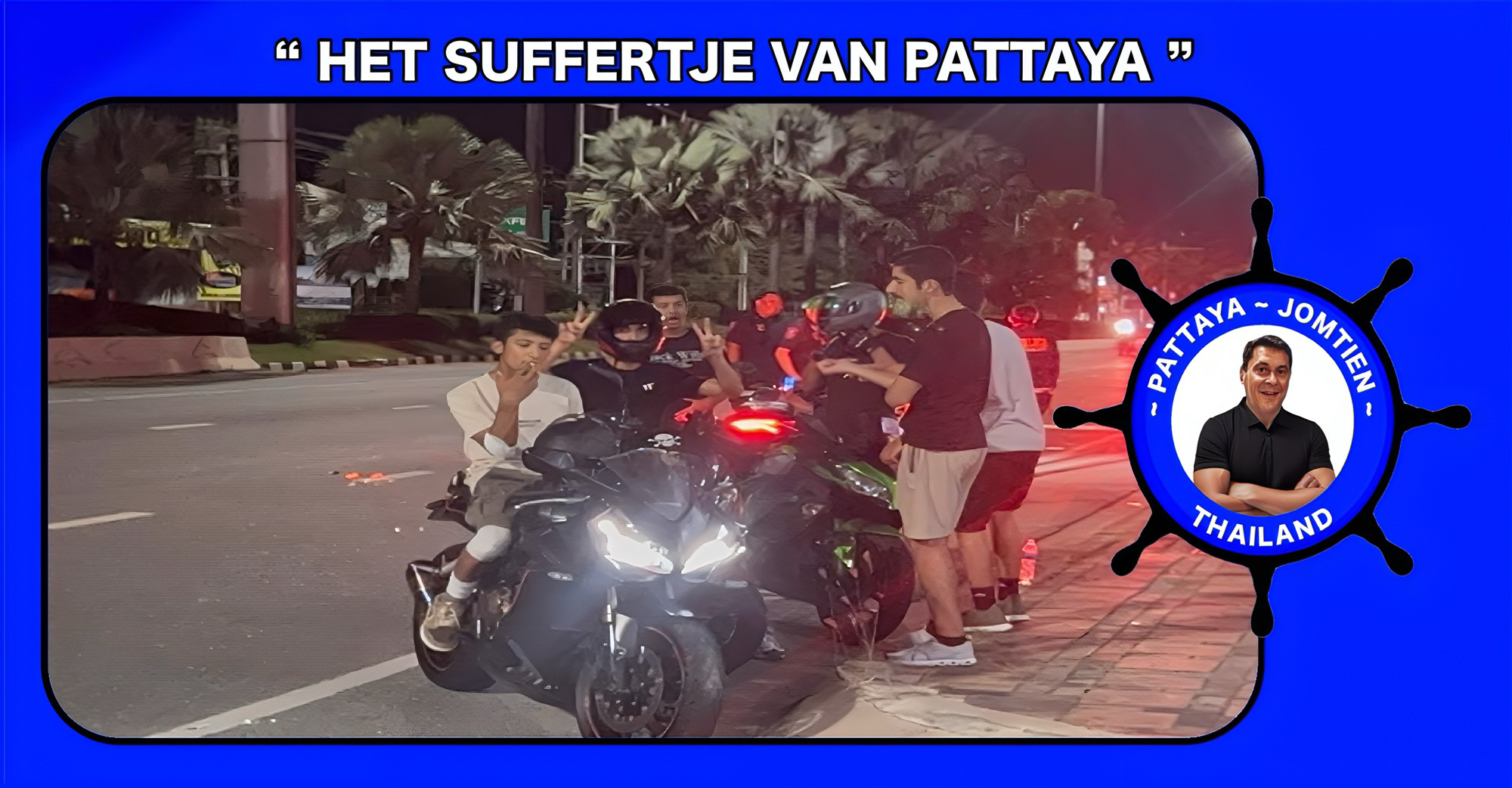 Koeweitse tieners maken van Sukhumvit Road in Pattaya een racecircuit, daarbij was een ongeluk onvermijdelijk!