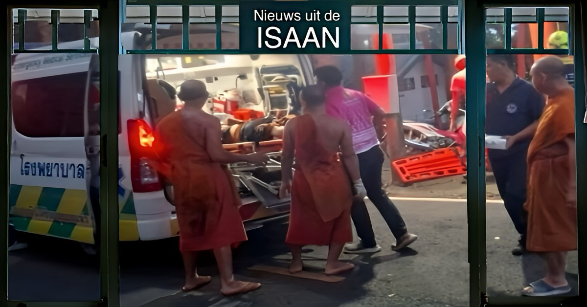 Monnik valt in Noordoost-Thailand van een metershoog klif en komt er “genadig” af