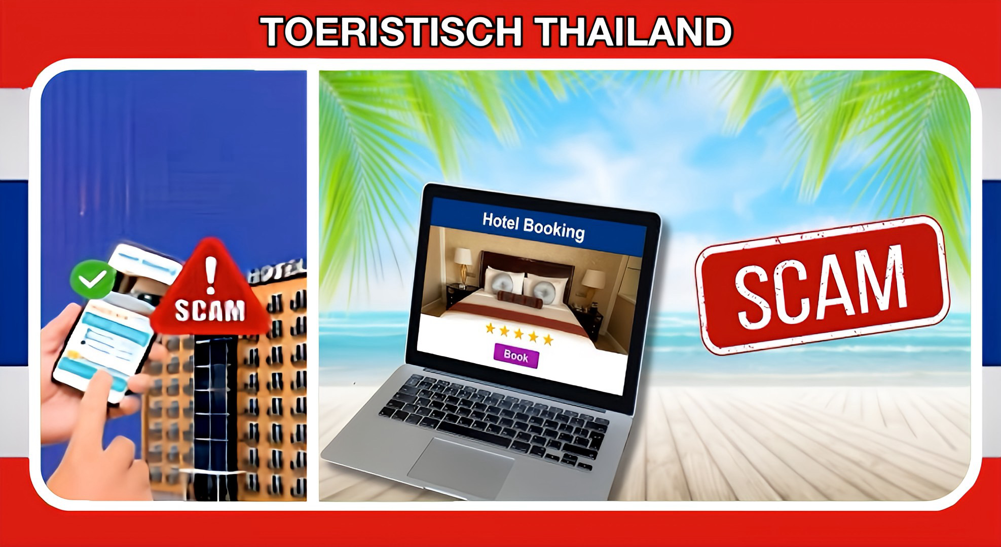 Op vakantie naar Thailand? de thaise politie waarschuwt U voor toename van oplichting bij hotelboekingen