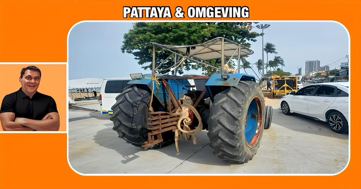 Akelig ongeluk met tractorbestuurder op de speedbotenhelling aan de Beach Road van Jomtien