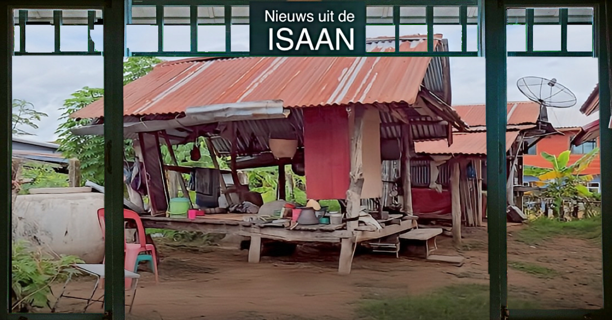 75-jarige opa in Noordoost-Thailand slaat zijn 80-jarige rivaal in een liefdesdriehoek de wereld af