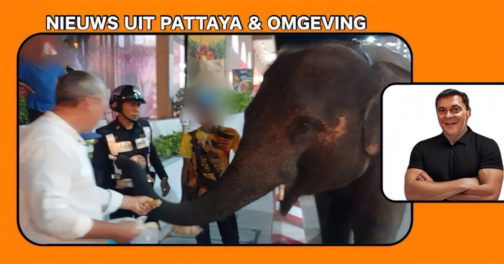 Een olifant werd op heterdaad betrapt terwijl hij bedelde bij winkelcentrum Terminal 21, de Tessakit politie van Pattaya reageerde direct en trad gepast op🥹