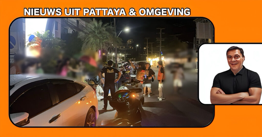 Motorrijdster en haar passagier komen in Pattaya lelijk ten val door twee kwebbelende Indiase toeristen