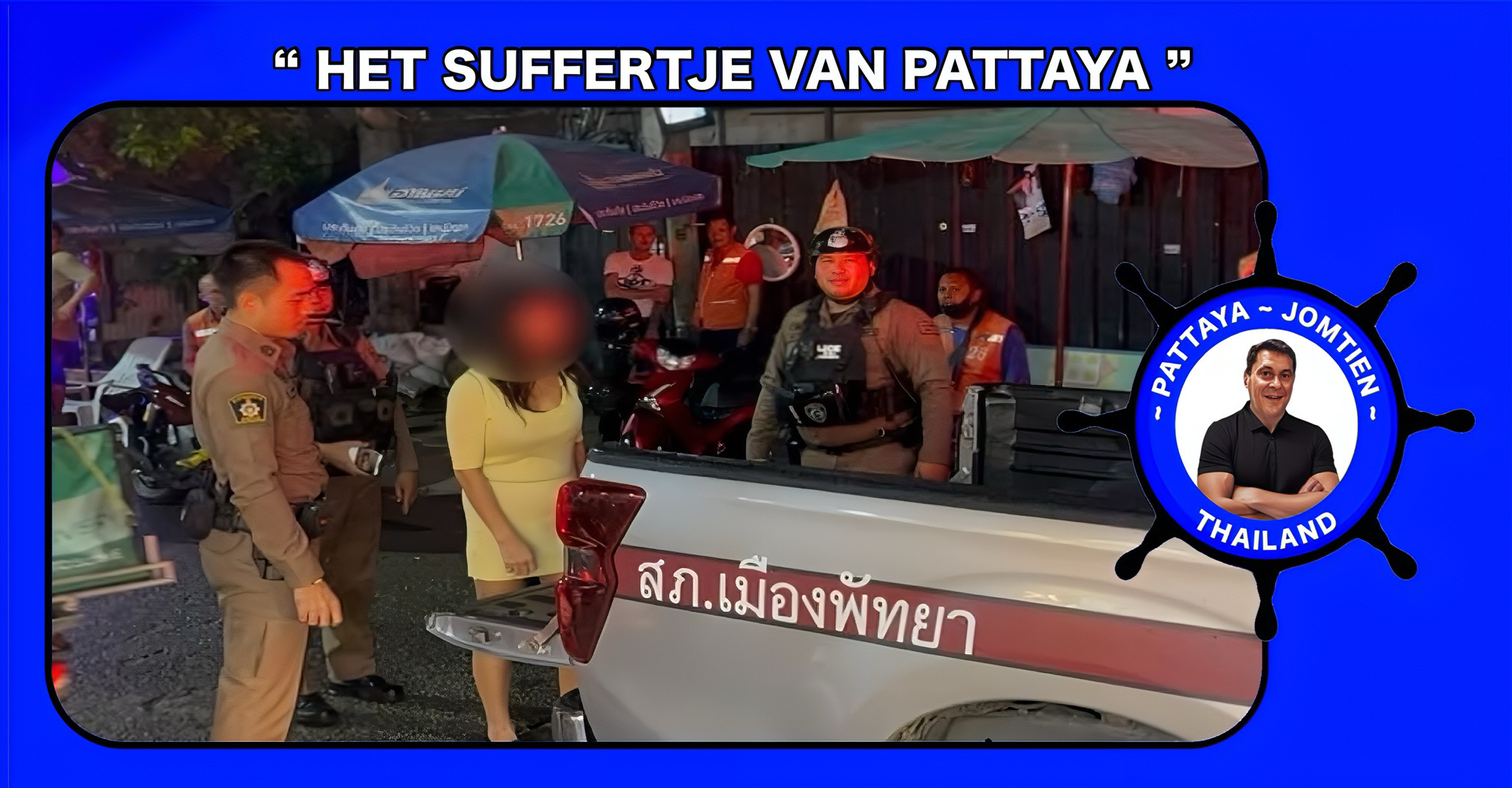Thaise vrouw in Pattaya gearresteerd nadat zij een Chinese toerist met een fles te lijf ging