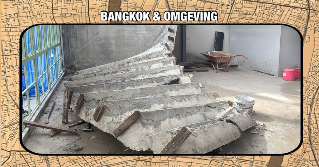 Betonnen trap in hotel in Bangkok stort in en eist leven van een werknemer