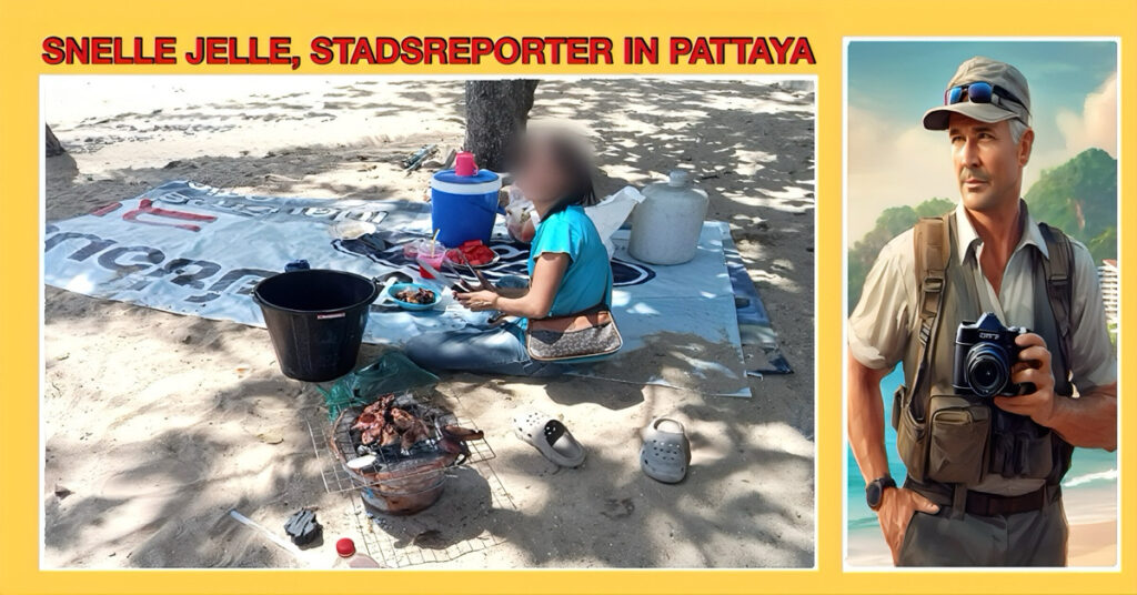 Tessakit politie van Pattaya grijpt in na zorgen over hygiëne bij het barbecueën van toeristen op het strand