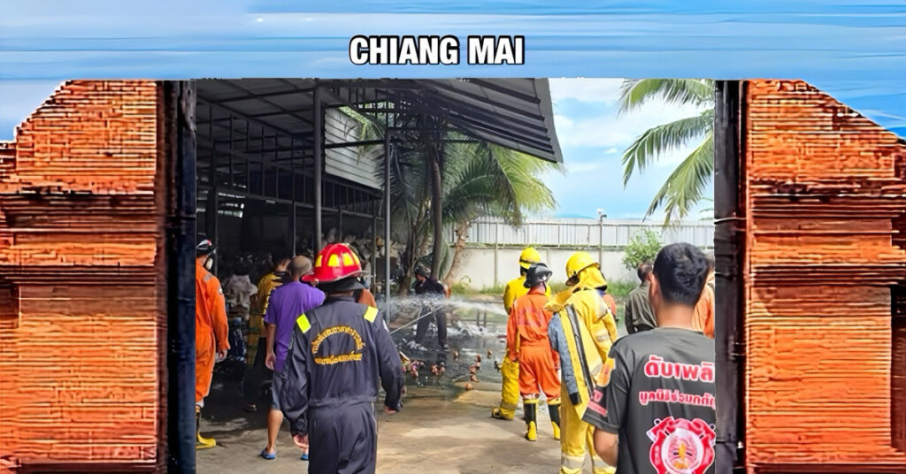 Vuurwerkfabriek in Noord-Thailand vliegt in de hens, snel optreden van de plaatselijke brandweer voorkwam erger