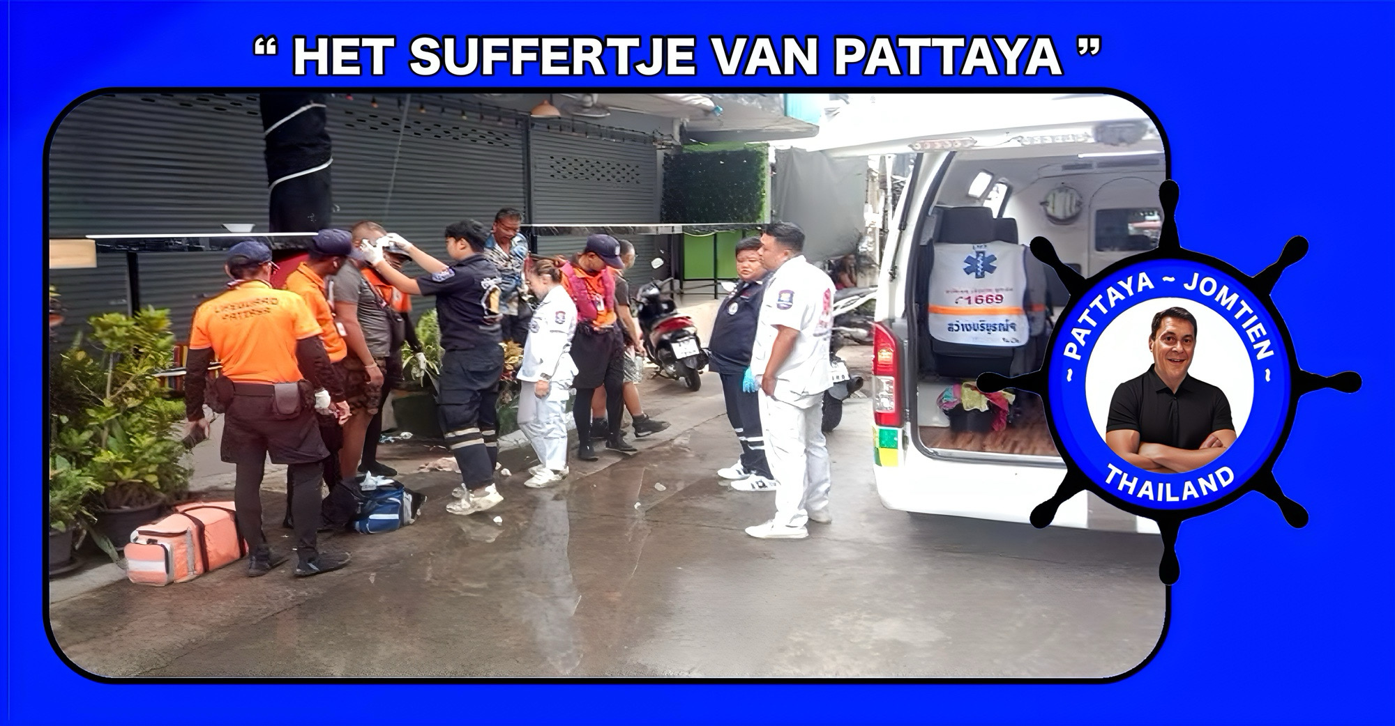 Een buitenlandse toerist kwam op Jomtien Beach ten val en liep daarbij ernstig hoofdletsel op