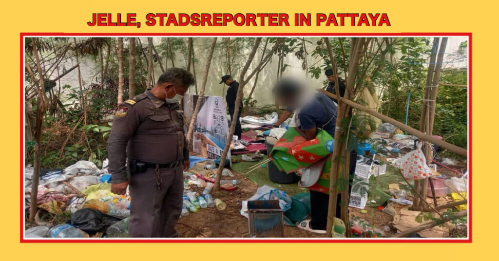 De Tessakit politie van Pattaya heeft de aangrenzende gebieden langs het strand van Jomtien van rondhangende personen schoongeveegd om properheid te waarborgen