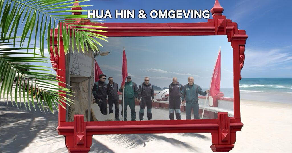 De rode vlaggen wapperen langs de stranden van Hua Hin, let op als je wilt gaan zwemmen!