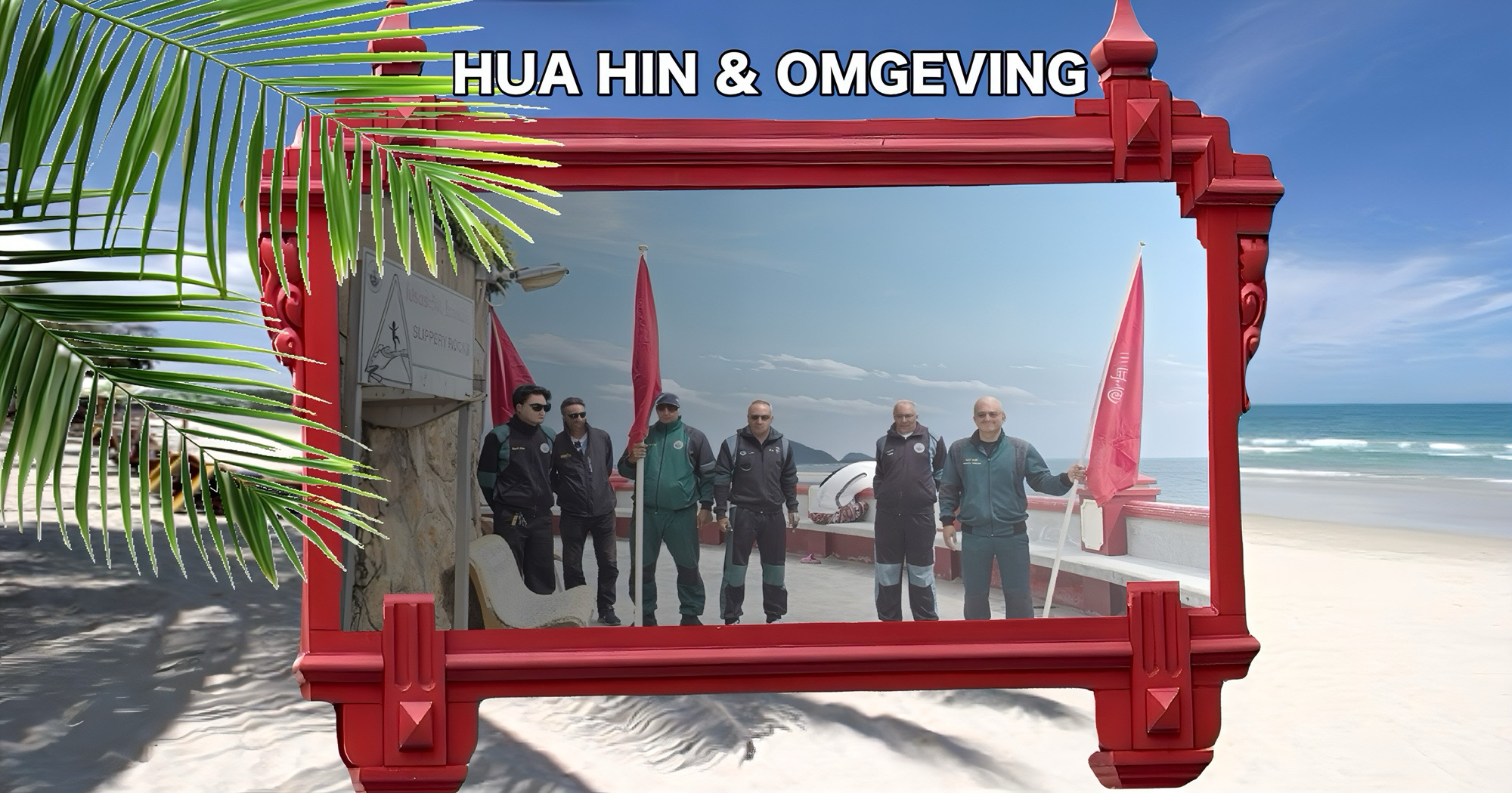 De rode vlaggen wapperen langs de stranden van Hua Hin, let op als je wilt gaan zwemmen!