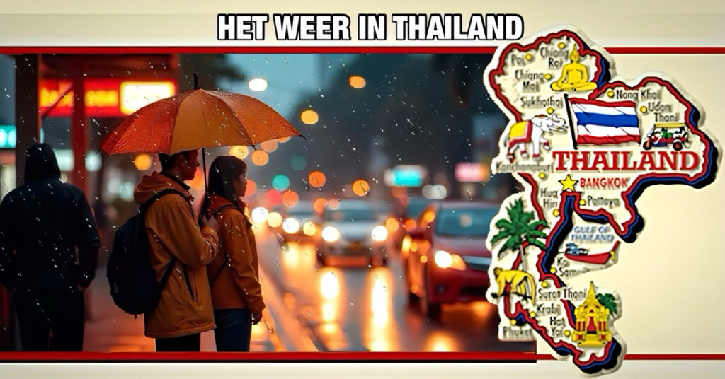 Olleke Bolleke, uw weerbeer in Thailand, vertelt u de weersvoorspelling voor vandaag, zet u schrap voor zware regenval!