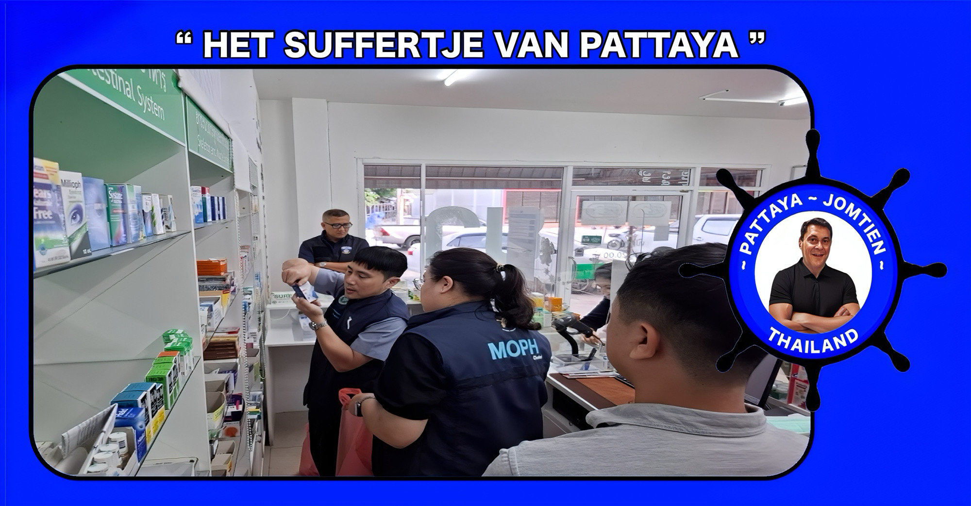 Politie Pattaya arresteert een kwakzalver voor de verkoop van nep farmaceutische producten