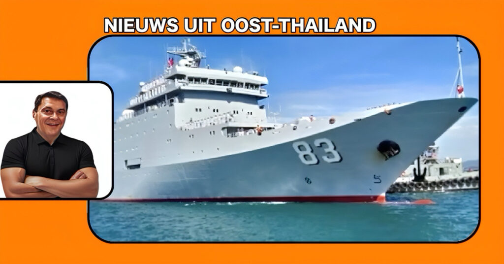 Twee Chinese marineschepen meren vandaag bij de marinebasis Sattahip in Oost-Thailand aan
