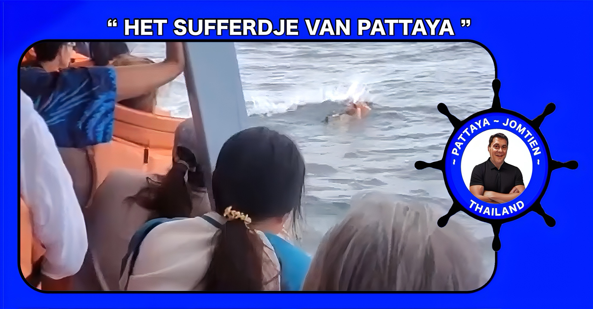 🎥 | Amerikaan springt van de veerboot van Pattaya naar Koh Larn