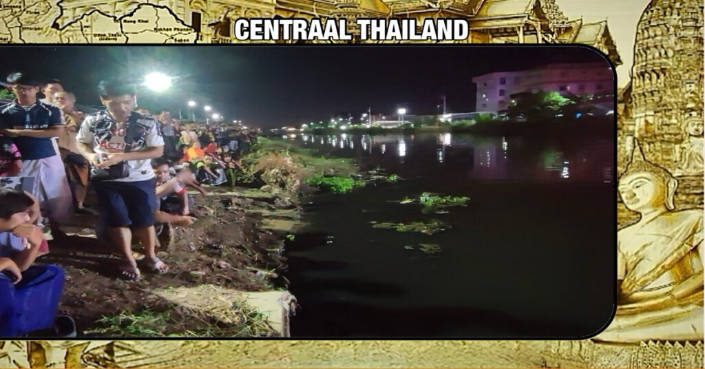 Geldwoekeraar in Centraal-Thailand dwingt zijn vriend om in het kanaal te springen en verdrinkt