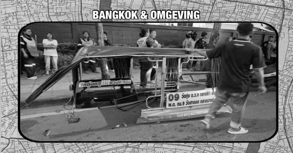 Bij een zwaar ongeluk in Bangkok zijn 14 mensen gewond geraakt en is er één dode gevallen