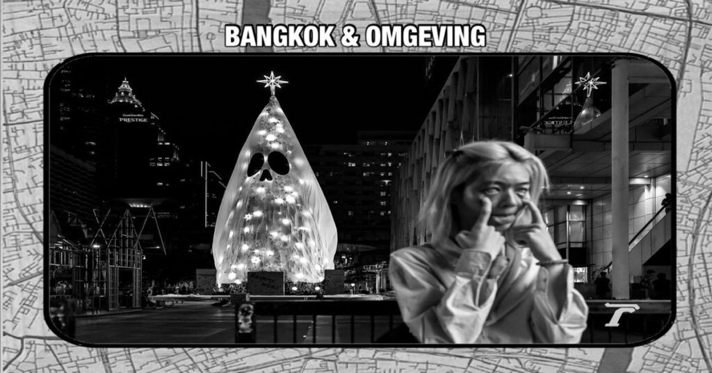 De grootste kerstboom van Zuidoost-Azië is tijdelijk een griezelige spook en staat in Thailand!