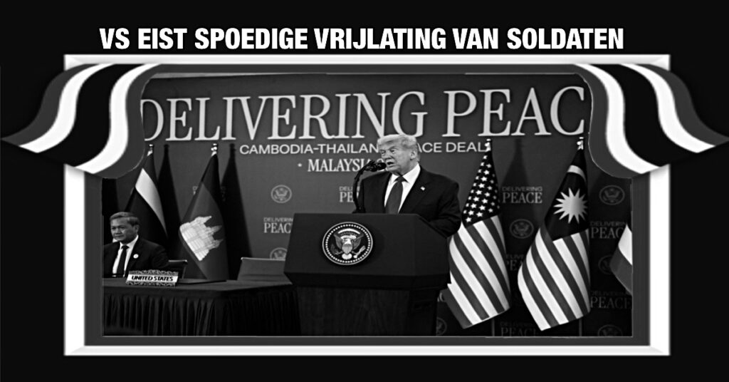 Washington dringt er bij Thailand en Cambodja op aan om de overeenkomst met spoed uit te voeren en eist de onmiddellijke vrijlating van soldaten
