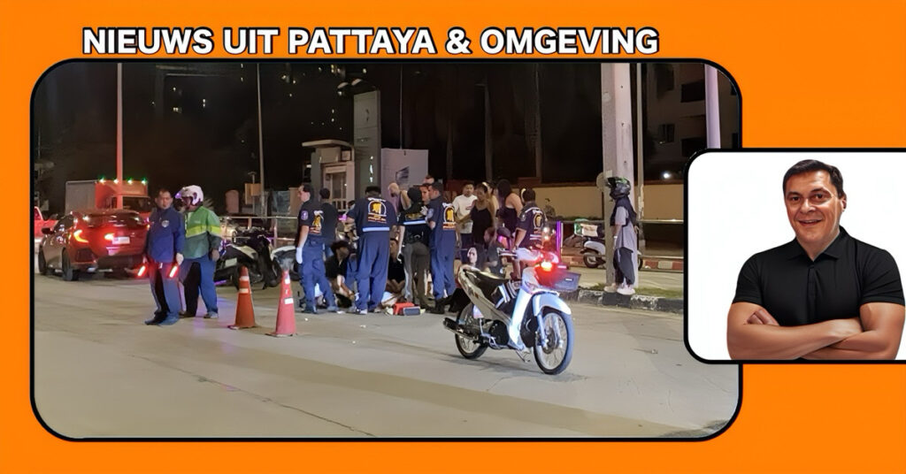 Twee Thaise vrouwen rijden in Pattaya met hun motorfiets frontaal tegen de auto van een buitenlandse expat, resulterend in vier ernstig gewonden