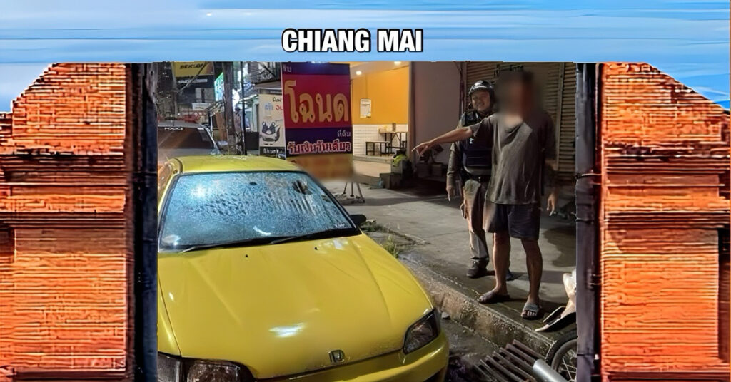 Psychisch gestoorde man vernielt auto’s in Noord-Thailand 