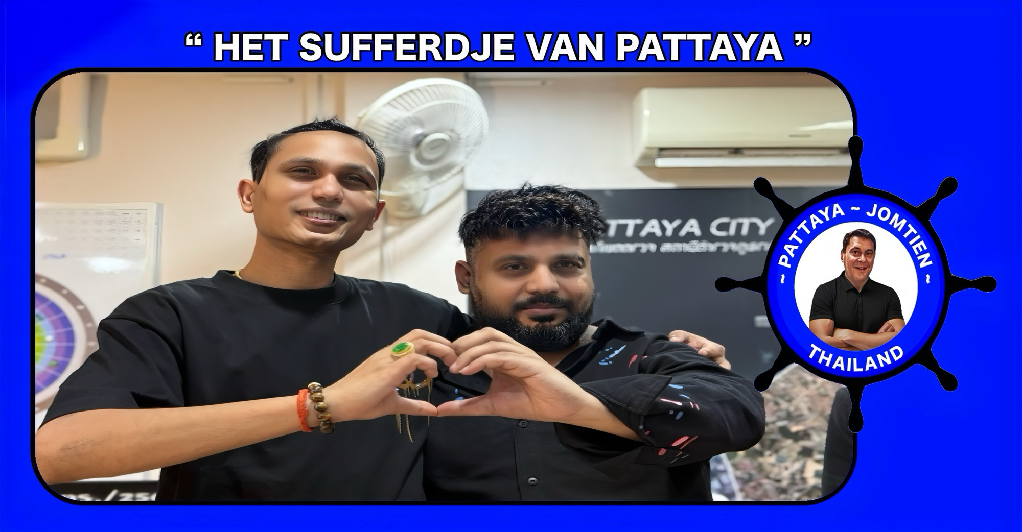 Zand erover! Het gedoe tussen twee Indiërs in Pattaya is na een kleine stunt met een aansteker opgelost, en ze hebben de zaak afgesloten met een liefelijk gebaar