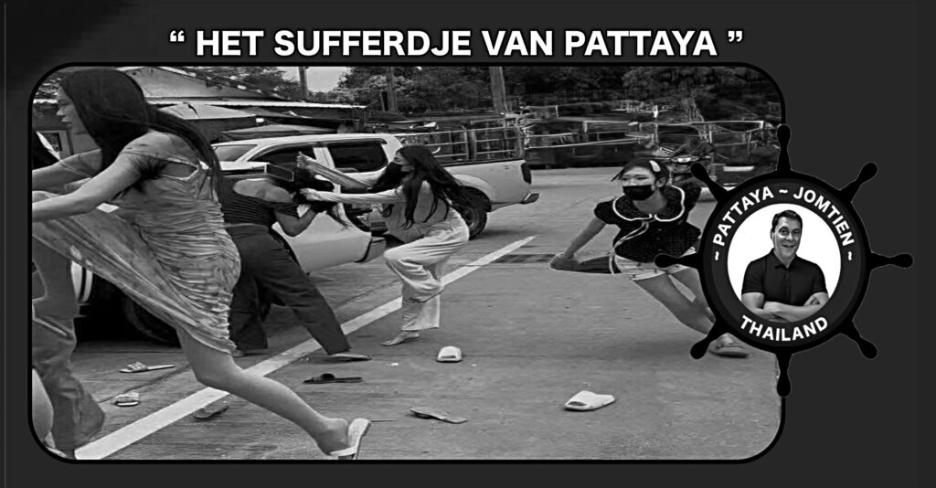 Transgenders gingen in Pattaya als wilde katten te lijf, waarbij de haren in het rond vlogen