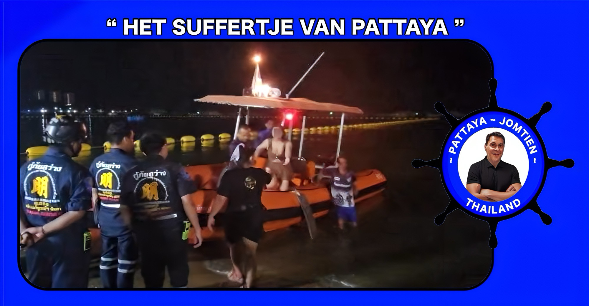 Vrouw in Pattaya gered na sprong in zee, reddingsteam bracht haar op het laatste moment terug naar de kust