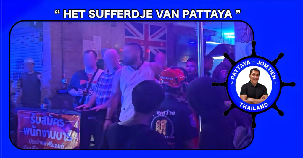 Gasten in een bar in Pattaya Soi 13 kijken met afgrijzen toe, hoe een Thaise vrouw na ruzie met haar  vriend haar keel doorsnijdt