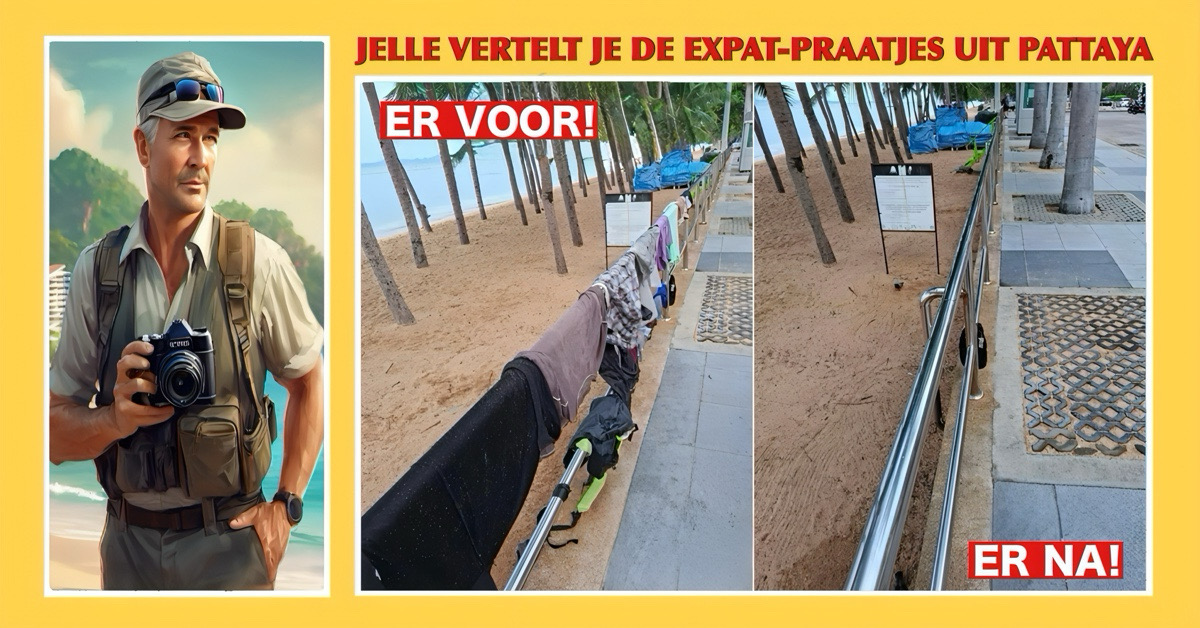 Tessakit politie Pattaya heeft de toeristen en expats de opdracht gegeven om kleding van openbare leuningen te verwijderen, de lokale bevolking reageert daarop!