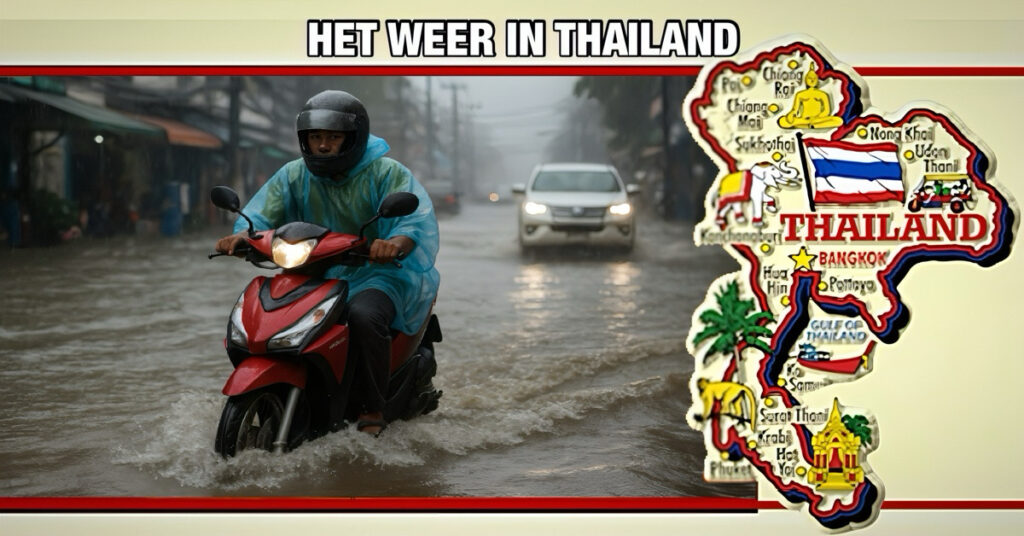 Thailand’s meteorologisch instituut waarschuwt voor zware regenval en harde wind
