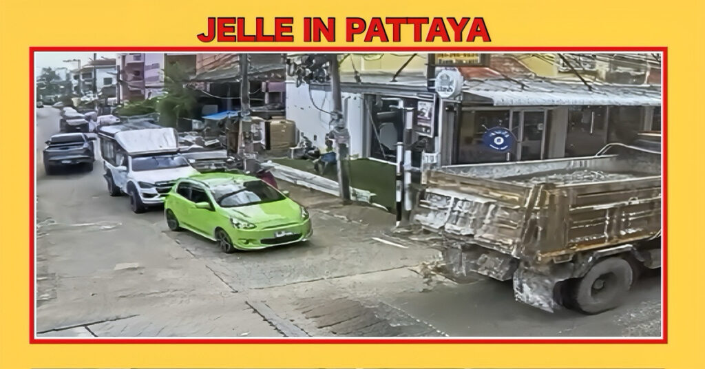 Cementwagen krijgt fikse  boete voor het vervuilen van de weg in Pattaya