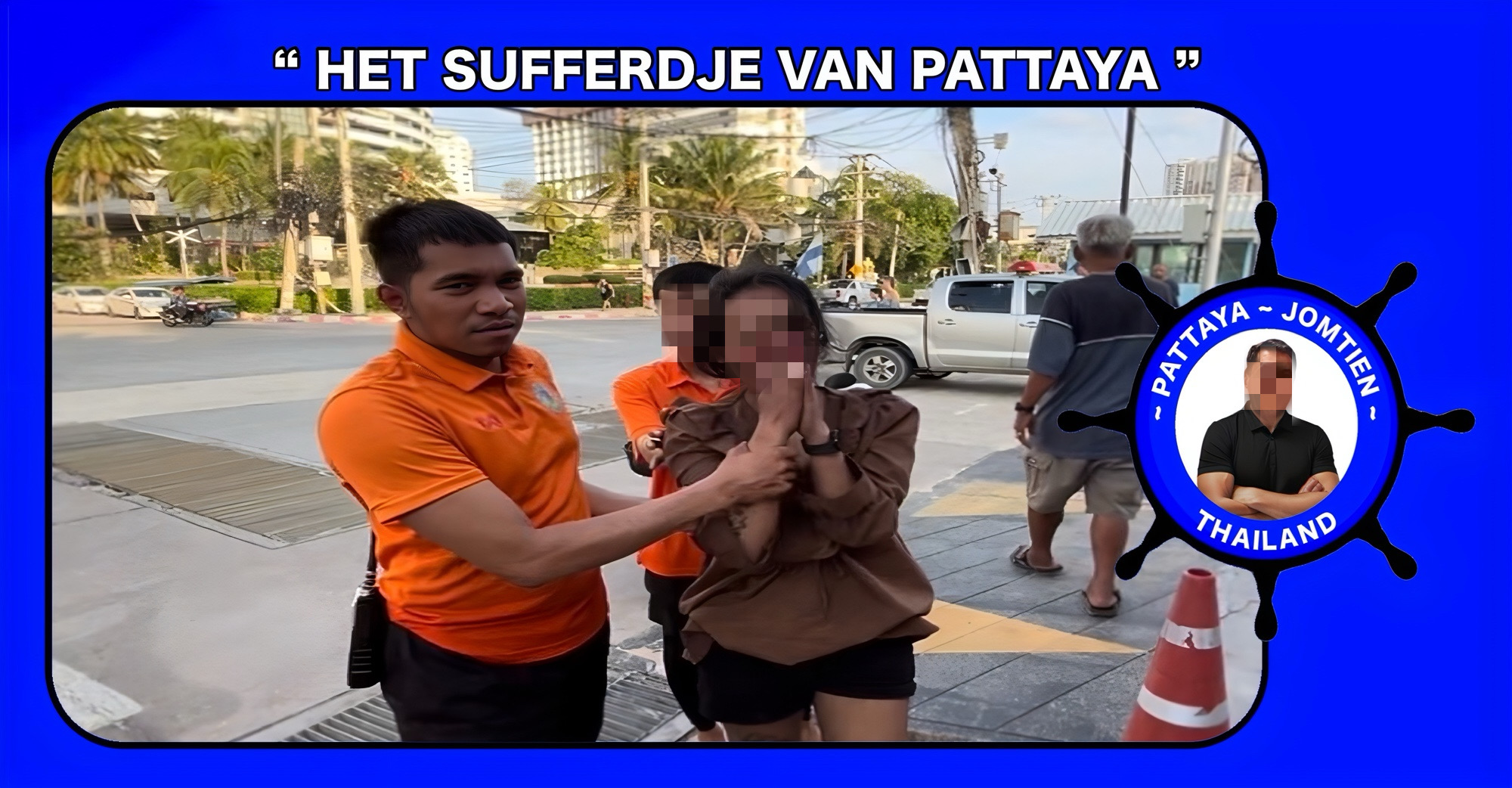 Stoned Thaise vrouw zorgt voor chaos op Jomtien Road in Pattaya