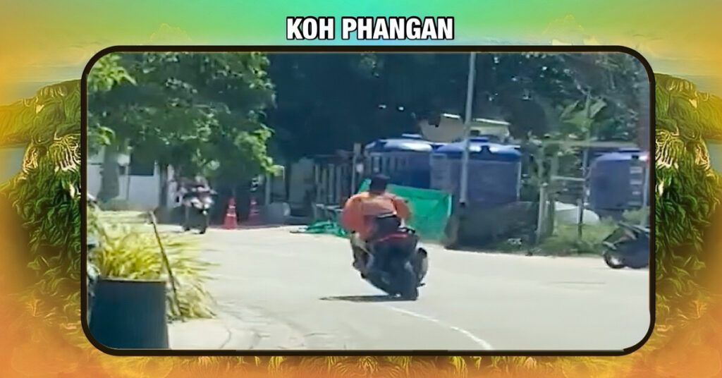 🎥 | In Duitsland gezochte overvaller “rijdt” in Zuid Thailand tegen de lamp vanwege zijn capriolen op de motor
