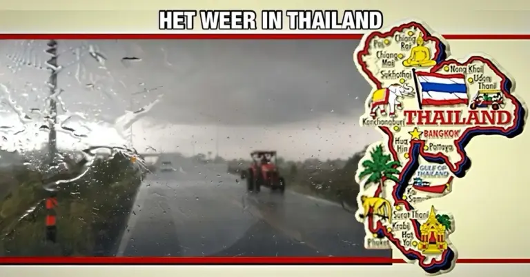 De tyfoon Kalmaegi raast nu over Thailand en veroorzaakt zware regenval