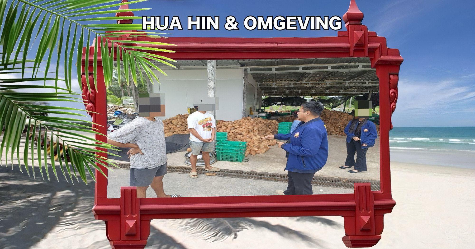 Inval in Kokosnoten pakhuis in Centraal-Thailand brengt illegale Myanmarese arbeiders aan het licht