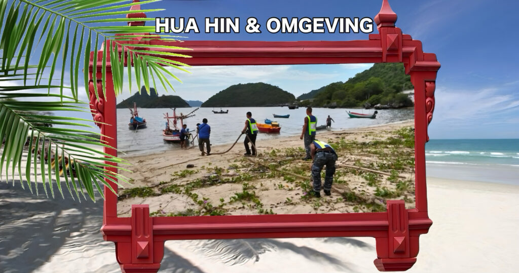 Rampendienst in Centraal-Thailand schoot vissers te hulp nadat bij een zware storm hun boten op drift dreigde te raken 