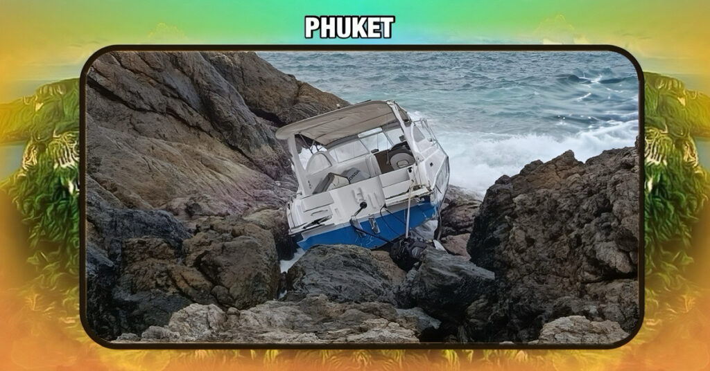 In Zuid-Thailand moesten toeristen gered worden nadat hun speedboot op de rotsen geworpen werd