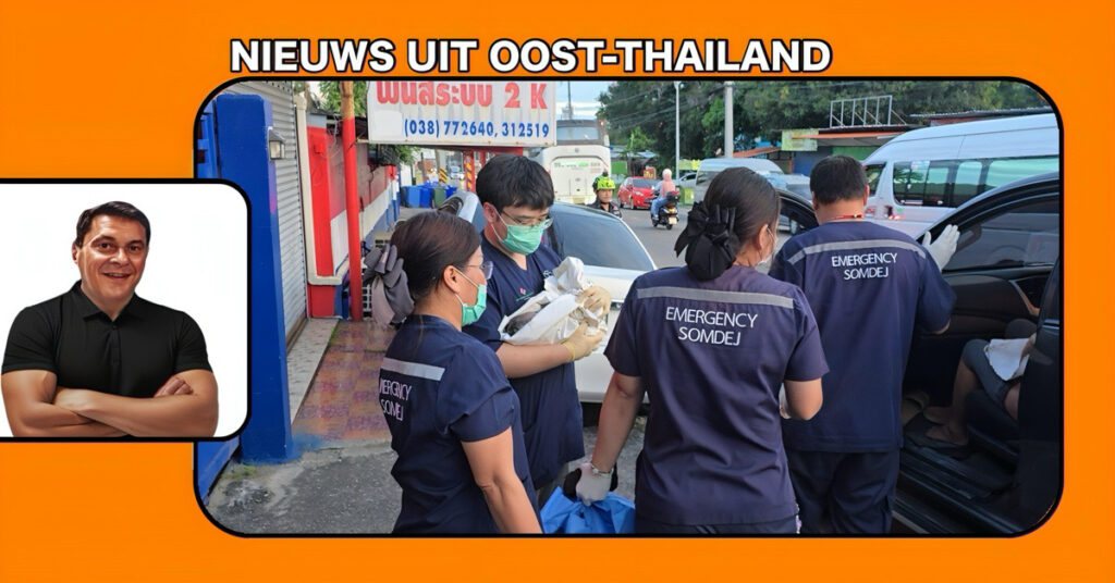 Vrouw bevalt van een meisje in een pickup truck langs de weg in Oost-Thailand, lokale bewoners hopen op loterijgeluk met kentekens