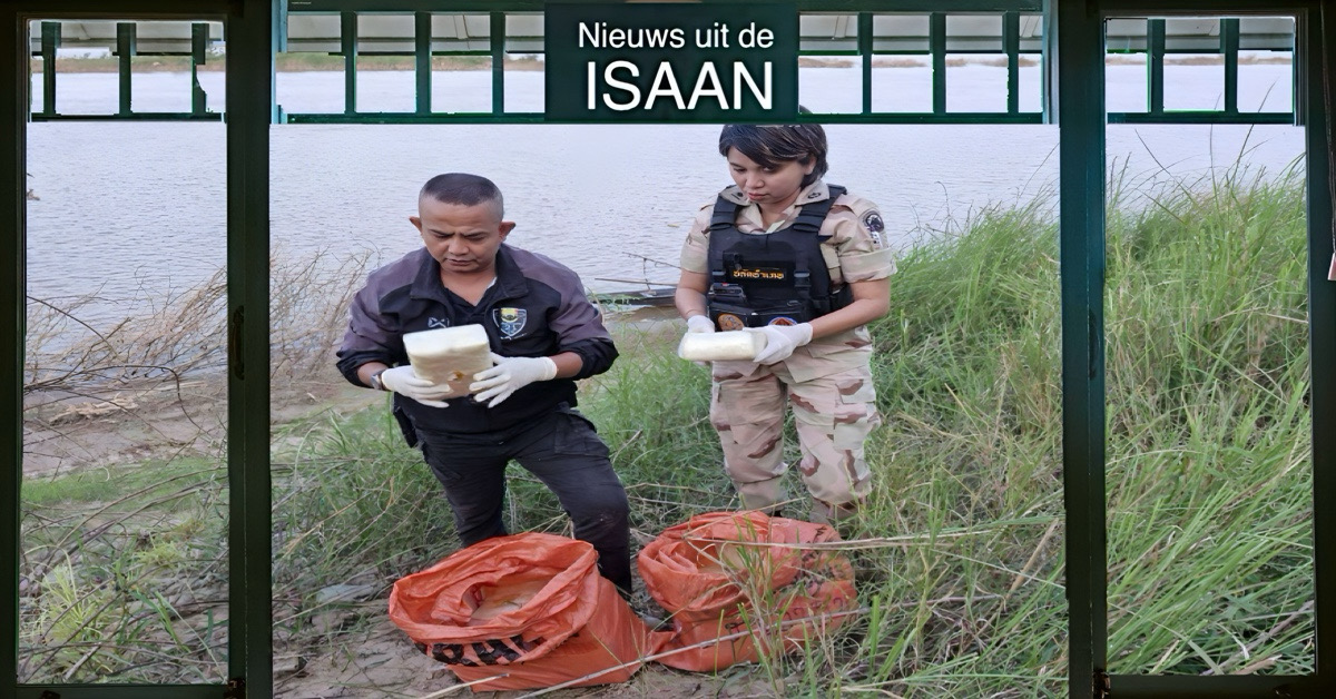 Thaise militairen hebben in Noordoost-Thailand langs de Mekong rivier een spectaculaire drugssmokkel onderschept