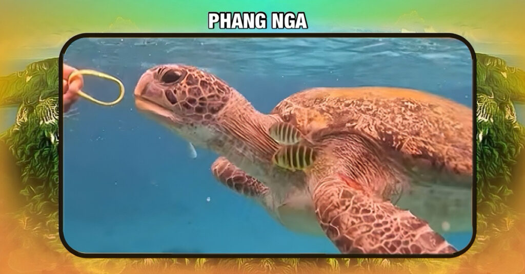 🎥 | Toerist in Thailand gezocht voor het voeren van rubberen polsbandje aan zeeschildpad in de Similan-eilanden