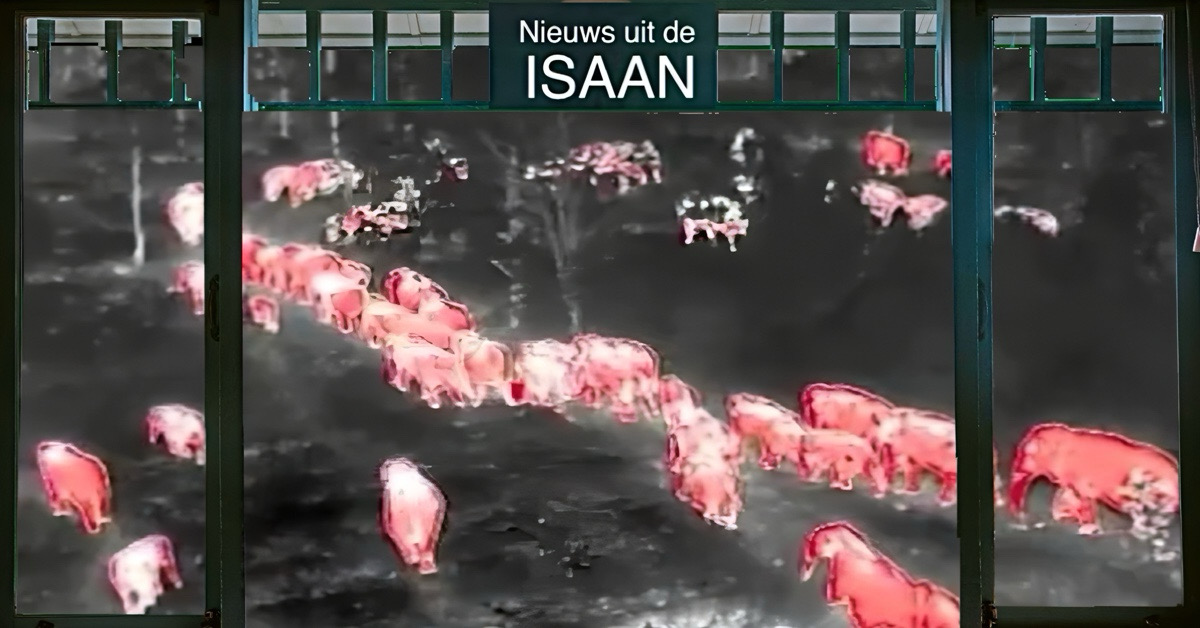 Grote kudde olifanten terroriseert het Noordoosten van Thailand 