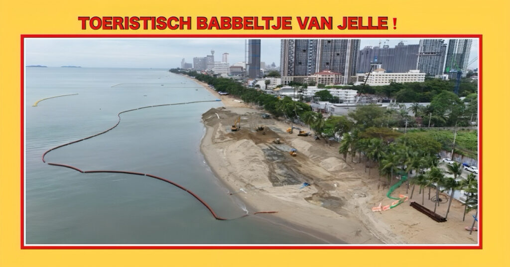 Het zandsuppletie project van Jomtien gaat de tweede fase in, toeristen in Pattaya blij met dit verbrede strand
